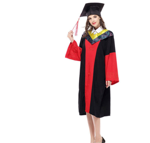 Vestido de Graduación Azul para Mujer con Cuello Bordado y Birrete para Ceremonia, Ropa de Actuación para Adultos - Product Image 2
