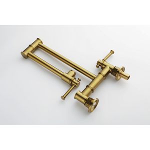 Robinet de cuisine mural moderne en laiton avec deux raccords pliables et articulés - Product Image 6