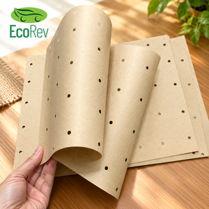 Rouleau de papier kraft brun EcoRev 70gsm 80gsm 90gsm perforé pour vêtements 90 pouces x 100m Écologique - Product Image 5