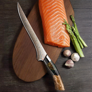 Cuchillo de cocina de cobre damasco hecho a medida con diseño artístico en el mango para cocina gourmet y presentación de alimentos - Product Image 3