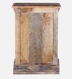 Mesa de Noche de Madera de Mango Maciza con 1 Cajón |   Mesa de Noche Moderna para Apartamento y Almacén, Muebles de Dormitorio - Product Image 3