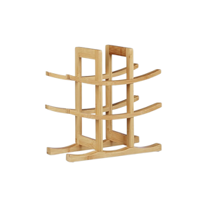 Support à vin en bois naturel pour comptoir, 3 niveaux, courbé, pour bouteilles, présentoir, rangement, organisateur, pour la maison, bar, restaurant, vente en gros - Product Image 5