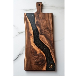 Nouvelle Arrivée Planche à Fromage au Design Unique Fait Main avec Poignée en Bois de Mangue Naturel et Résine, Planche à Découper pour Légumes et Aliments - Product Image 5