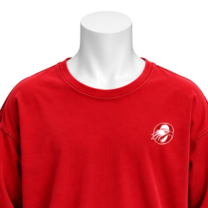 <b>Red</b> Reversed LS Tee Oversized Long Sleeve Cotton T Shirt Washed Finish Drop Shoulder Casual Streetwear Loose Fit Everyday <b>Top</b> - Product Image 4
