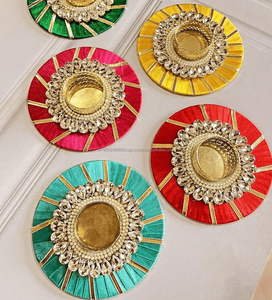 Soporte de luz de té Multicolor portavelas de boda decoración de hogar y oficina Diwali Diya regalo de regreso festivo Favor de inauguración de la casa - Product Image 1