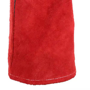 Guantes de soldadura de seguridad de cuero vacuno rojo de 14 o 16 pulgadas con logotipo personalizado, guantes de trabajo ignífugos de alta calidad y buen precio para soldadores - Product Image 6