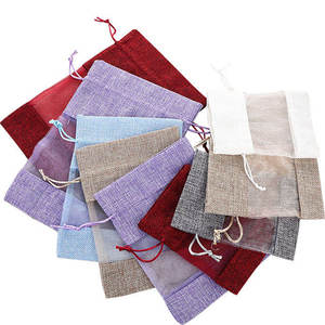 Personalized Jute Jewelry Bags <b>Small</b> Size with Branding Options for Business Promotion - Product Image 1