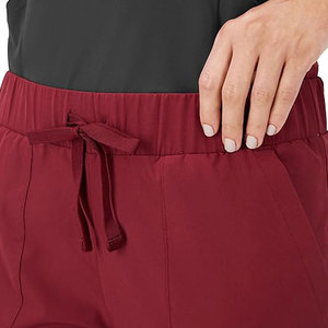 Knitted Drawstring Waist <b>Ankle</b>-Length Pants Women's Casual Mid Rise Solid Color Breathable Spandex Polyester Blend - Product Image 6