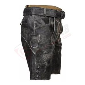 Short Lederhosen bavarois de couleur personnalisée pantalon adulte grande taille brodé en cuir fermeture éclair XL imperméable respirant plissé - Product Image 5