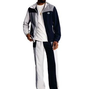 Streetwear Color Block Windbreaker <b>Lightweight</b> Hooded Track <b>Jackets</b> Custom Sportswear Nylon Windbreaker OEM <b>jacket</b> for men USA - Product Image 5