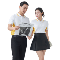 Polo T-shirt bicolore tendance 220 g/m² en coton et élasthanne, design moderne, facile à laver, prix usine pour la vente en gros et au détail
