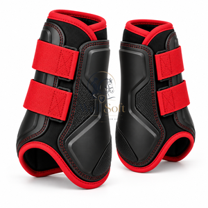 Bottes de brossage pour chevaux conçues avec une doublure lisse, des sangles réglables et une protection confortable pour les soins quotidiens des chevaux. - Product Image 2