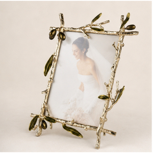 Luxury Golden Metal Photo Frame Elegant Olive Branch Border Picture Frame Wholesale Handcrafted Zinc Alloy Tabletop <b>Twig</b> Frame - Product Image 1