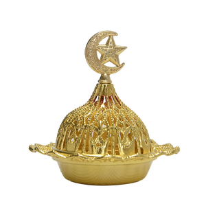 Brûleur d'encens en métal de luxe, diffuseur d'arômes d'aromathérapie, fourneau décoratif de table pour la maison, petits objets artisanaux d'encens avec couvercle - Product Image 2