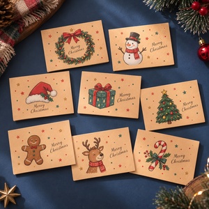 Tarjetas de felicitación navideñas de papel impreso con diseño personalizado con sobres, tarjetas de felicitación navideñas con impresión a todo color - Product Image 1