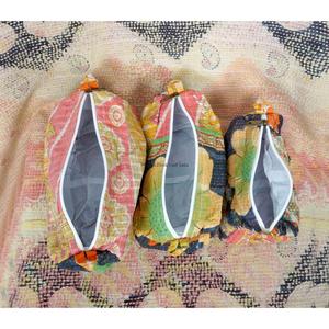 Handmade Cotton kantha cosmetic pouch <b>bag</b> small-<b>Large</b> Kantha with zipper closure <b>Bag</b> Affordable Women's Gifts for women - Product Image 5