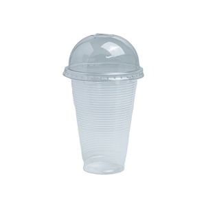 Transparent <b>Plastic</b> Cold Cup with Dome Lid Disposable Single Wall Party <b>Drinkware</b> 12oz to 34oz Custom Sizes - Product Image 1