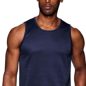Men's <b>Navy</b> Blue Sleeveless Tank <b>Top</b> O-Neck Solid Color Knitted Breathable Casual Sport Wear Men's Tank <b>Tops</b> - Product Image 6