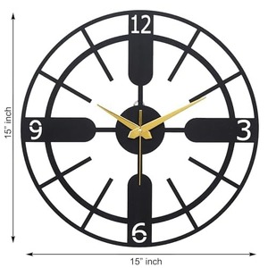 Horloge murale analogique créative, minimaliste, simple, tendance, élégante, de qualité supérieure, avec sonnerie horaire, en métal - Product Image 3