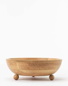 Bol à salade et panier à fruits secs en bois d'olivier sculpté à la main, écologique et durable, logo personnalisé, style campagnard antique, diamètre 25 cm - Product Image 1