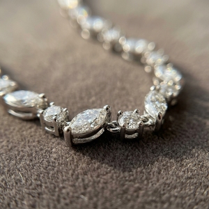 Colliers tennis en or blanc 10k 14k 18k avec diamants de laboratoire et pierres multiformes pour femmes, produit en gros - Product Image 4