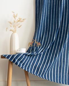 High Quality Hand Block Striped Printed Cotton Window and <b>Door</b> Curtain Set for Living Room Luxury Curtains - Product Image 3