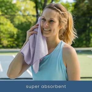 ผ้าเช็ดตัวไมโครไฟเบอร์แบบแห้งเร็ว เป็นมิตรกับสิ่งแวดล้อม สำหรับออกกำลังกายและโยคะ ขนาด 16x27 นิ้ว สำหรับใช้ในบ้านและกระเป๋าออกกำลังกาย - Product Image 2