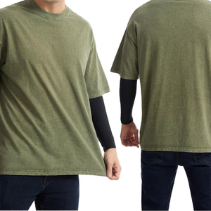 High Quality Sun fade Cropped Boxy Oversized Fit Men's <b>Tshirts</b> Custom Vintage Sun Faded Acid Wash T Shirt for Men - Product Image 2