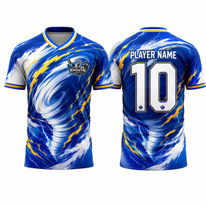 เสื้อฟุตบอลสั่งทำคุณภาพพรีเมียม ผ้าโพลีเอสเตอร์ระบายอากาศได้ดี ซับเหงื่อ แห้งไว ยืดหยุ่น เหมาะสำหรับนักกีฬา - Product Image 1