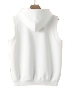 Men's Sports Casual Reversible Vest Hoodie Winter Hooded Warm Zip-Up Sleeveless <b>Cooling</b> <b>Jacket</b> with Pockets Black Gray - Product Image 2