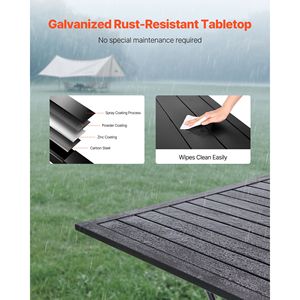 Tavolo da pranzo quadrato da esterno in metallo da 37 pollici con foro per ombrellone da 1,5 pollici, resistente alle intemperie, per patio, giardino, bistrò, centro commerciale - Product Image 3