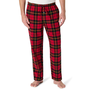 High Quality Lightweight <b>Men's</b> Casual Red <b>Flannel</b> <b>Pajama</b> Cotton Breathable Eco-Friendly Fashionable Home Lounge Wear Comfortable - Product Image 1