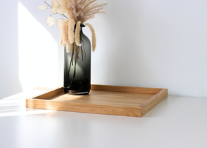 Bandeja de Servir de Madera con Borde Ancho y Elevado, Plato Minimalista para Presentación de Alimentos, Organizador para Mesa de Comedor, Café, Té y Desayuno - Product Image 2