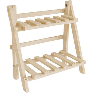 Support de plantes en bois à 3 niveaux, étagère de présentation de pots de fleurs pour l'intérieur et l'extérieur, finition en bois naturel, organisateur de bureau pour jardin et maison - Product Image 2