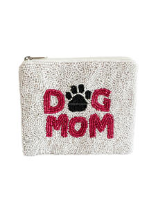 Monedero de tela de algodón con cuentas de semillas hecho a mano, diseño de cita divertida, Mamá de Perros, Pastel de Rosas, Sonrisa, Cierre de cremallera moderno, Flor - Product Image 3