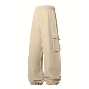 Pantalon de jogging cargo pour homme, style streetwear, molleton épais, coupe ample, multi-poches, en coton, personnalisable - Product Image 2