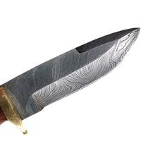 Couteau de chasse en acier Damas de haute qualité FOX IMPEX, manche en acier inoxydable, 2 lames, usage industriel, garantie 3 ans, OEM
