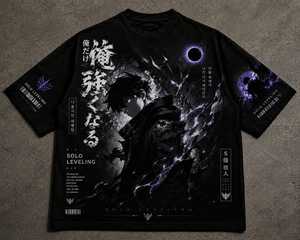 เสื้อยืดบาสเก็ตบอลลายอนิเมะผู้ชาย พิมพ์ลายแบบซับลิเมชั่น ทรงโอเวอร์ไซส์ สไตล์สตรีท แขนสั้น คอกลม ระบายอากาศได้ดี สีม่วง ดำ เหลือง - Product Image 4