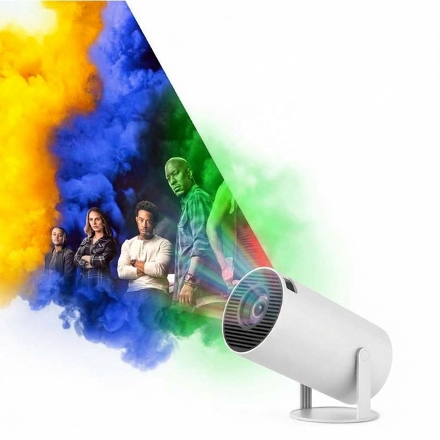 Portable LCD HY300Pro MINI Projector Android Smart Projector 5G WIFI 1+8GB 4K Home Theater Business Office Education Projector