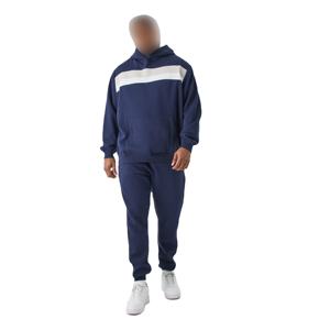 Survêtement deux pièces personnalisé pour hommes en mélange de coton doux coupe ajustée taille réglable conception thermique pour les entraînements de gymnastique grande taille hiver - Product Image 1