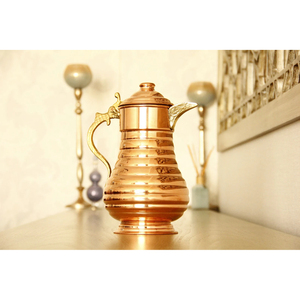 Polished Copper Water Pitcher with Lid Metal Handle 1.5L Vintage <b>Drinkware</b> for Home Wedding Banquet <b>Accessories</b> Supplies - Product Image 4