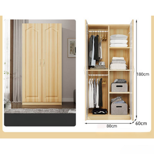 Armoire élégante en bois d'ingénierie avec grande capacité de rangement, espace de suspension et design moderne pour chambre à coucher - Product Image 3