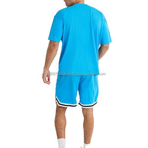 2024 Summer Oversize Short Sleeve Men's <b>Twinset</b> Custom Logo Streetwear Design with Factory Wholesale Price Plus Size Shorts Set - Product Image 5