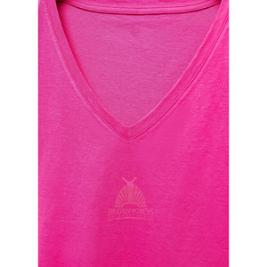 T-shirts unis pour femmes en gros, haute qualité, faible MOQ, manches courtes, col en V, coupe classique, streetwear, 100% coton, couleur unie - Product Image 6