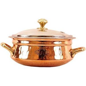 Hammered Copper Tableware Serving Bowl with Stainless Steel Lining Handmade Kitchen Dining and Catering Supply for Hotel Home - Product Image 2