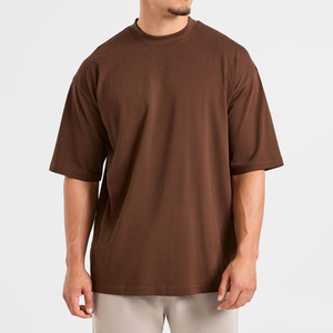 เสื้อยืดออกกำลังกาย คอตตอน/โพลีเอสเตอร์ ทรงโอเวอร์ไซส์ แขนครึ่งตัว คอกลม ไซส์พลัส เสื้อยืดผู้ชาย สกรีนแบรนด์ได้ ทรงหลวม สไตล์คลาสสิค - Product Image 1