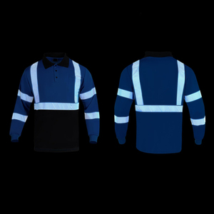 Camiseta Polo de Alta Visibilidad con Mangas Largas, Fabricada con Cinta Reflectante y Tela Elástica, Ropa de Trabajo Cómoda, Camisetas Polo de Alta Visibilidad - Product Image 6