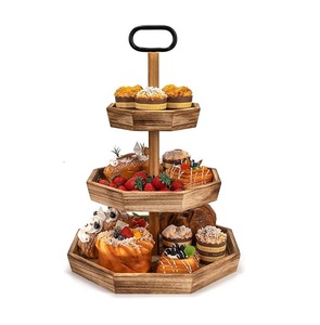 Classic 3-Tier Cake Stand with Wooden <b>Frame</b> and Cake Knife Non-Stick & Eco-Friendly for Desserts Cupcakes & Bakery Items - Product Image 1