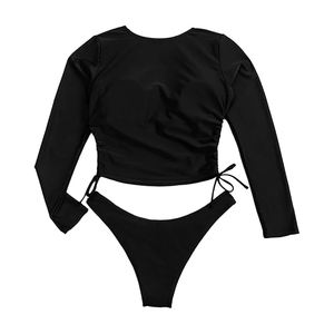 Ensemble de bikini pour femme personnalisable OEM, 2 pièces, séchage rapide, respirant, en spandex et nylon, pour la plage et la natation en été - Product Image 2