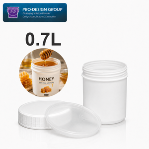 Cubo de Plástico para Miel de Grado Alimenticio de 0.7L con Tapa de Rosca, Envase Hermético de Boca Ancha para Envasado de Miel - Product Image 1